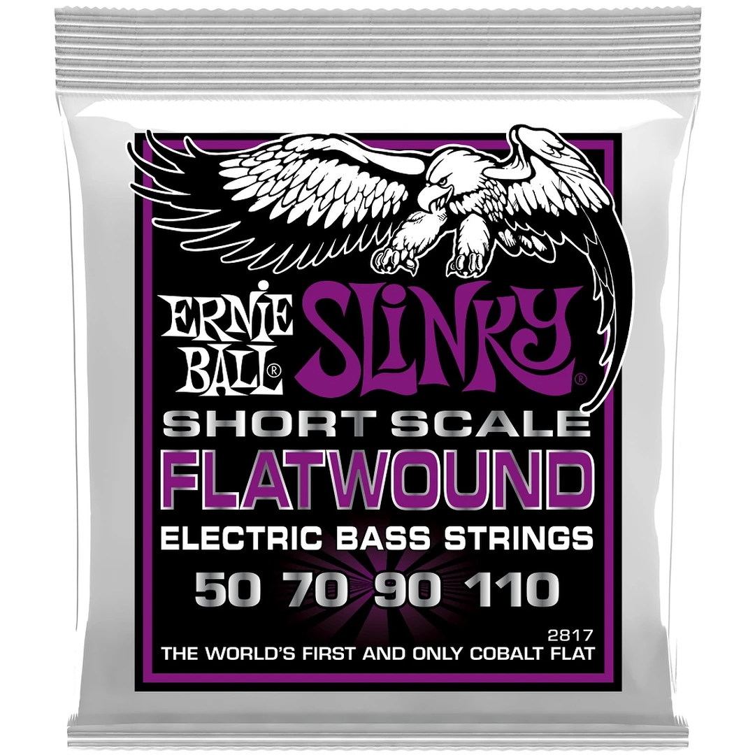 Струны для бас-гитары Ernie Ball 2817 Power Slinky Flatwound Short Scale 50-110