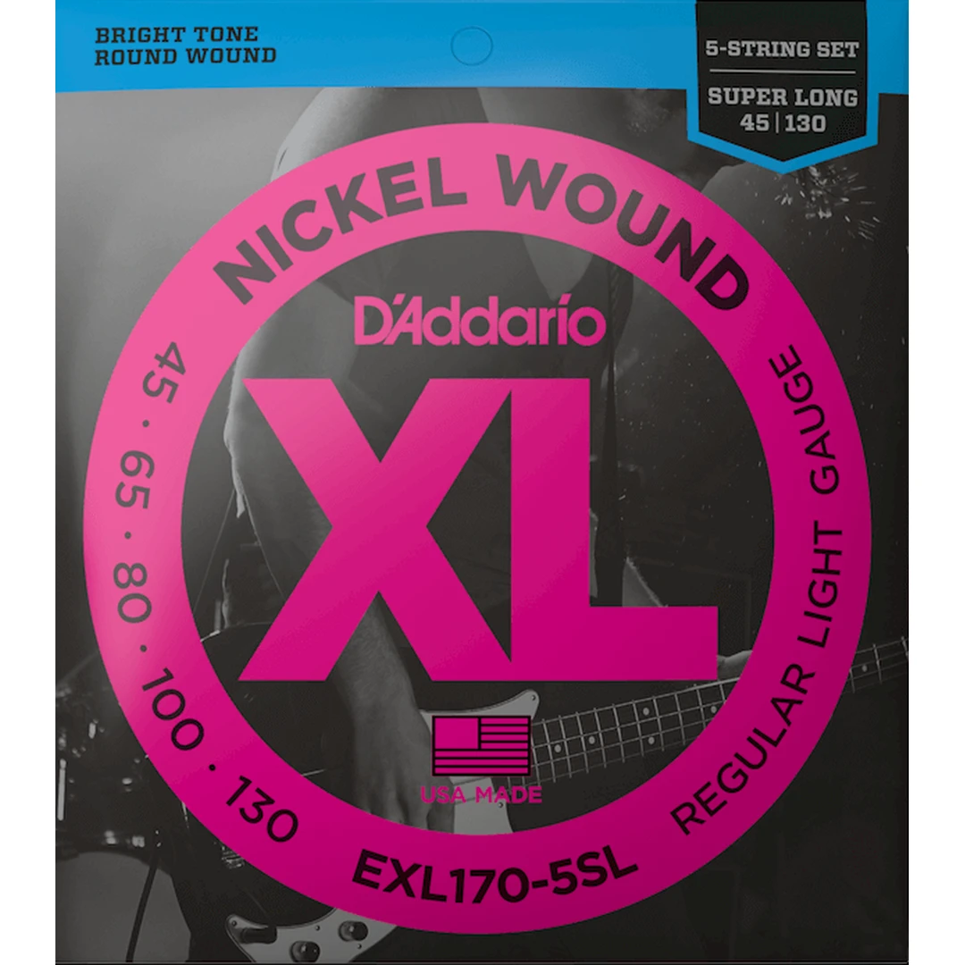 Струны для бас-гитары D'Addario EXL170-5SL 45-130