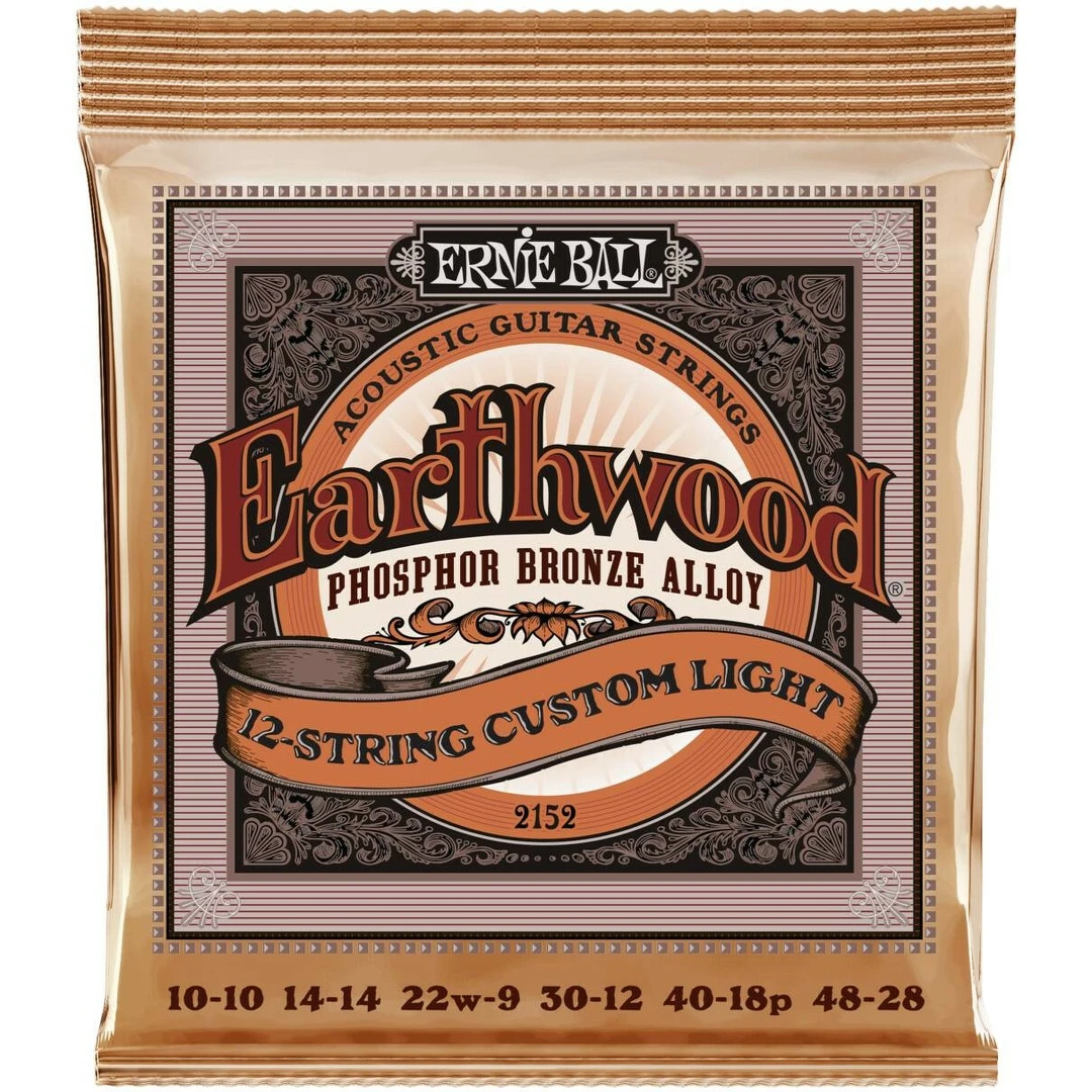 Струны для 12-ти струнной гитары Ernie Ball 2152 Phosphor Bronze Custom Light 10-48