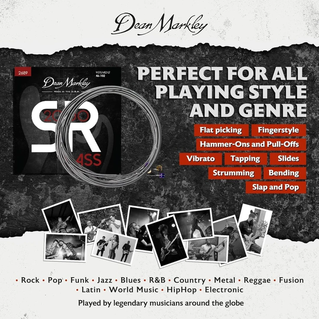 Струны для бас-гитары Dean Markley 2689 SR2000 ML-4 46-102