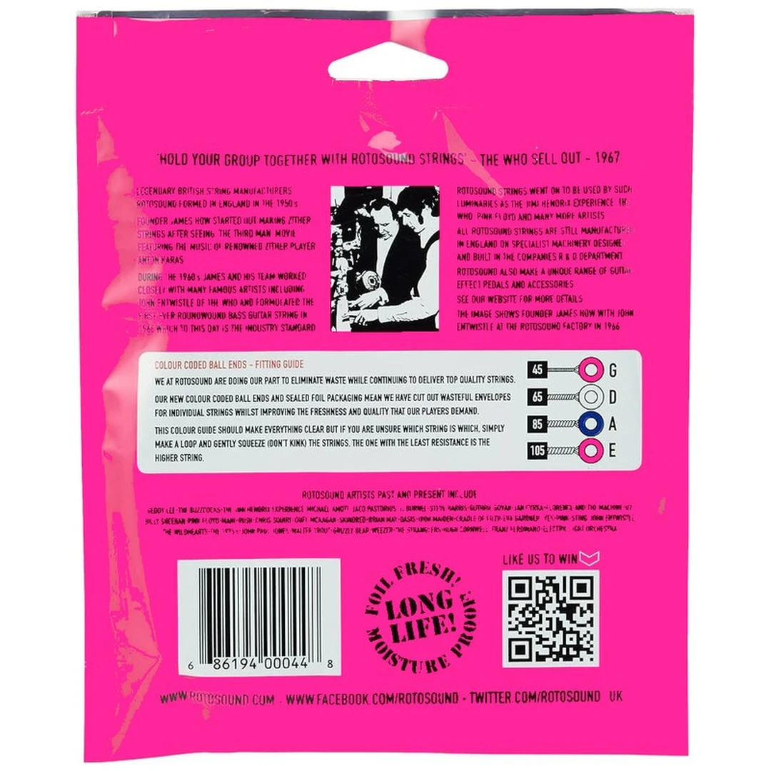 Струны для бас-гитары Rotosound RB45 Nickel 45-105