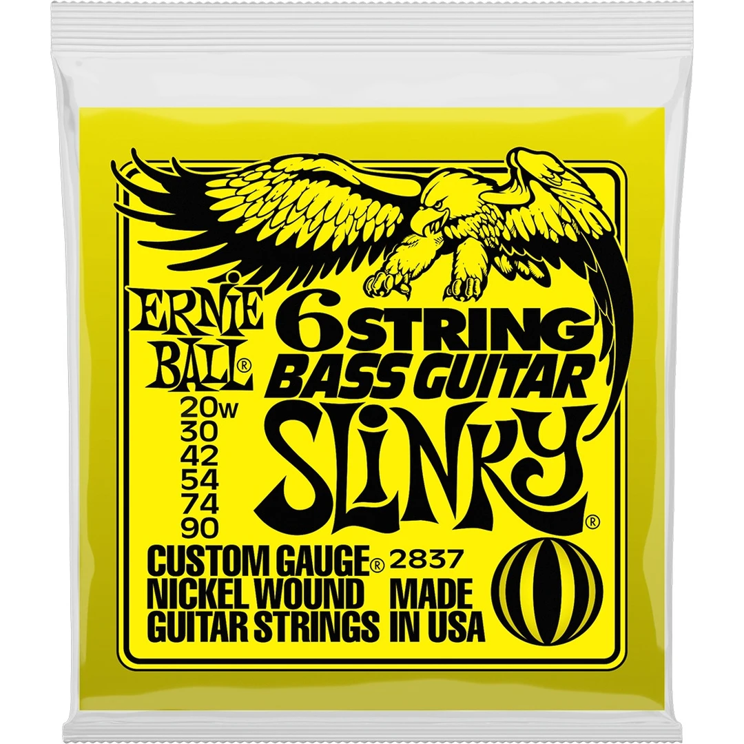 Струны для бас-гитары Ernie Ball 2837 Nickel Bass SS Slinky 6 20-90