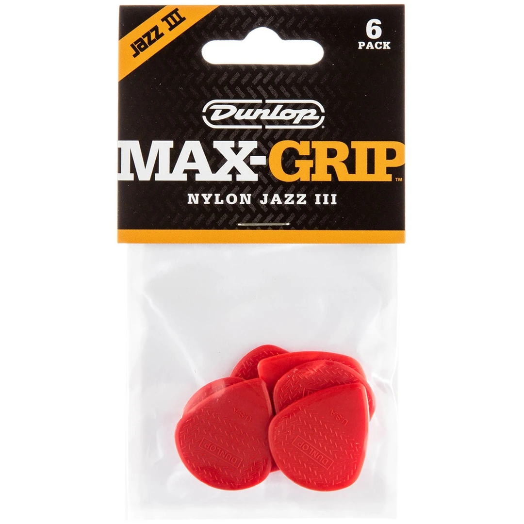 Набор медиаторов Dunlop 471P3N Max Grip Nylon Jazz III 1.38