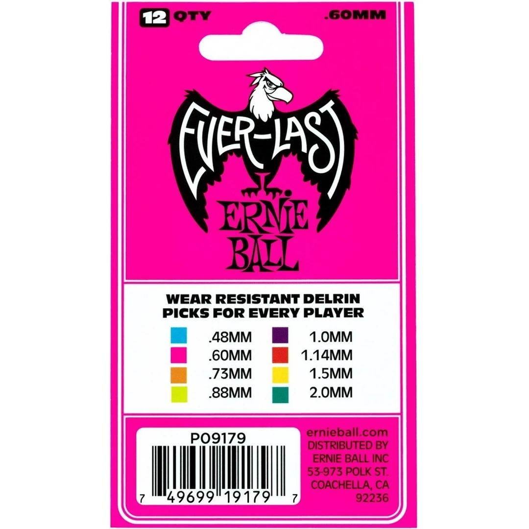 Набор медиаторов Ernie Ball 9179 .60 Pink Everlast