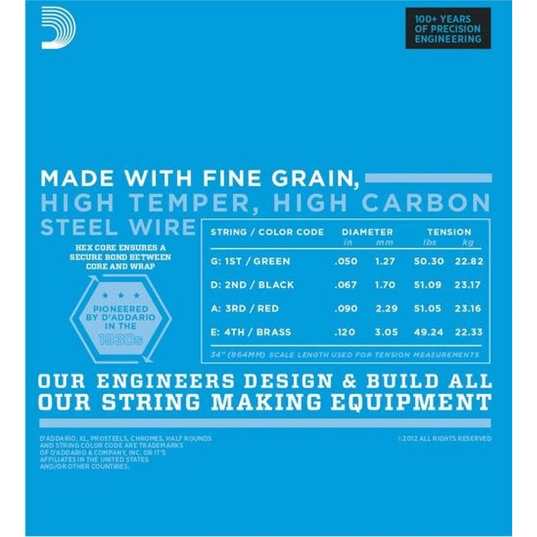 Струны для бас-гитары D’Addario EXL160BT 50-120