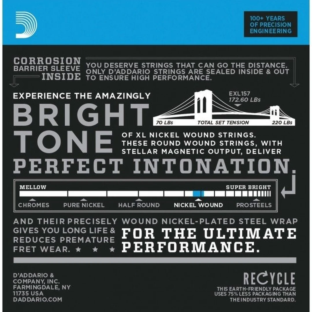 Струны для электрогитары D'Addario EXL157 14-68