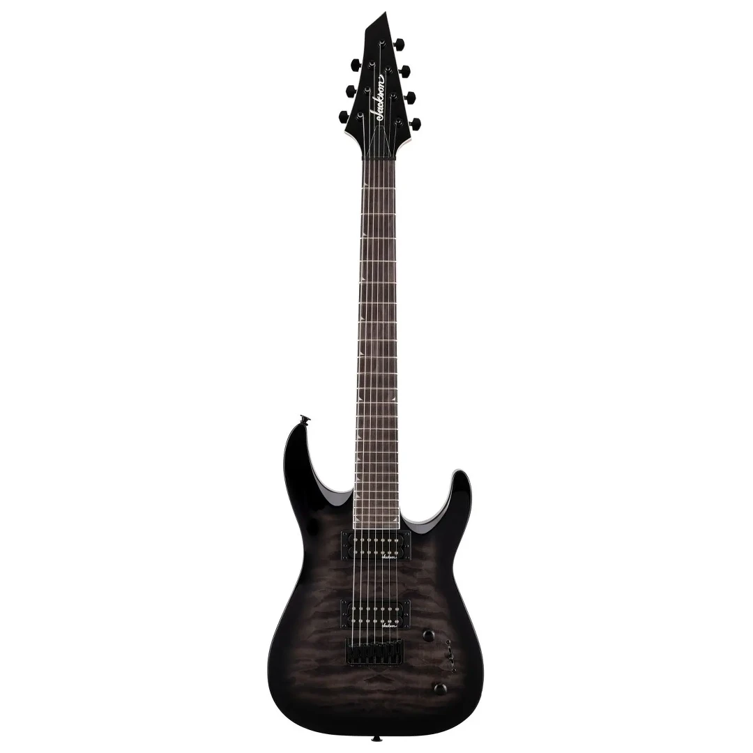 Электрогитара Jackson JS22Q-7 DKA HT Dinky Arch Top AM Transparent Black Burst