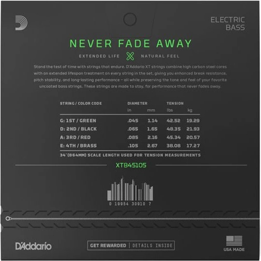 Струны для бас-гитары D'Addario XTB45105 45-105