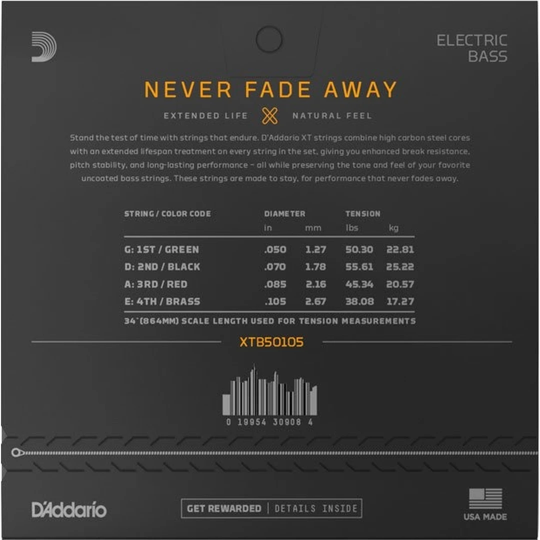 Струны для бас-гитары D'Addario XTB50105 50-105