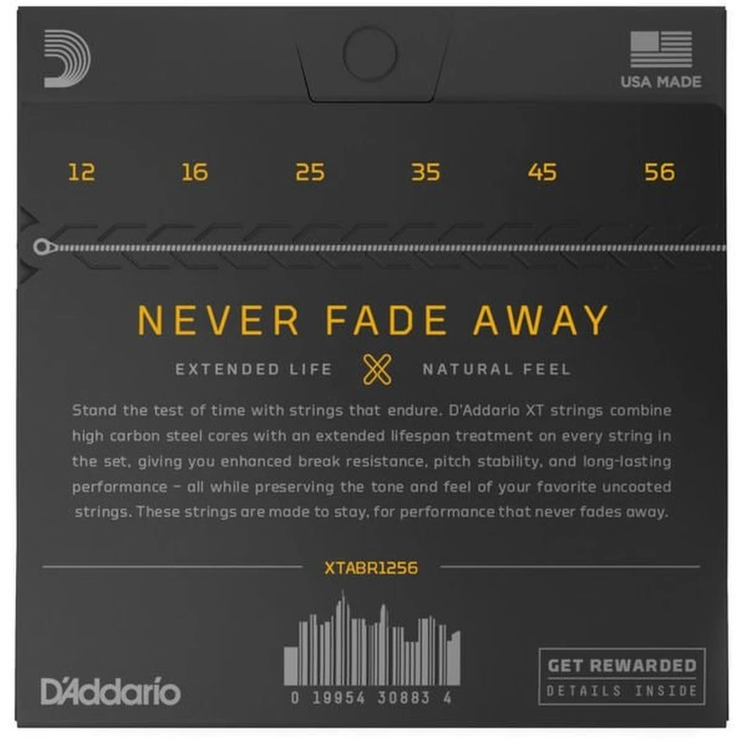 Струны для акустической гитары D'Addario XTABR1256 12-56