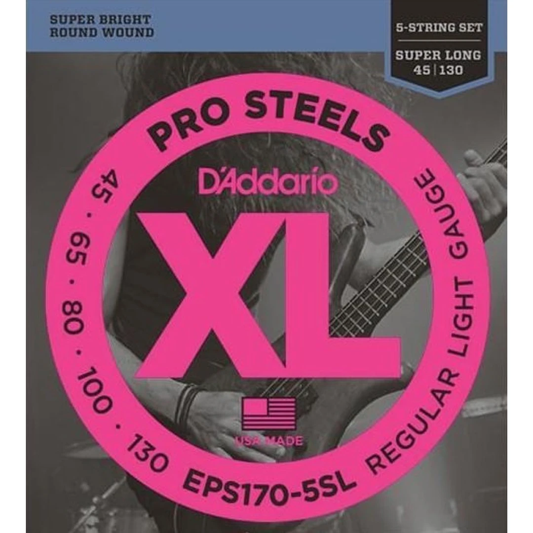 Струны для бас-гитары D'Addario EPS170-5SL ProSteels 45-130
