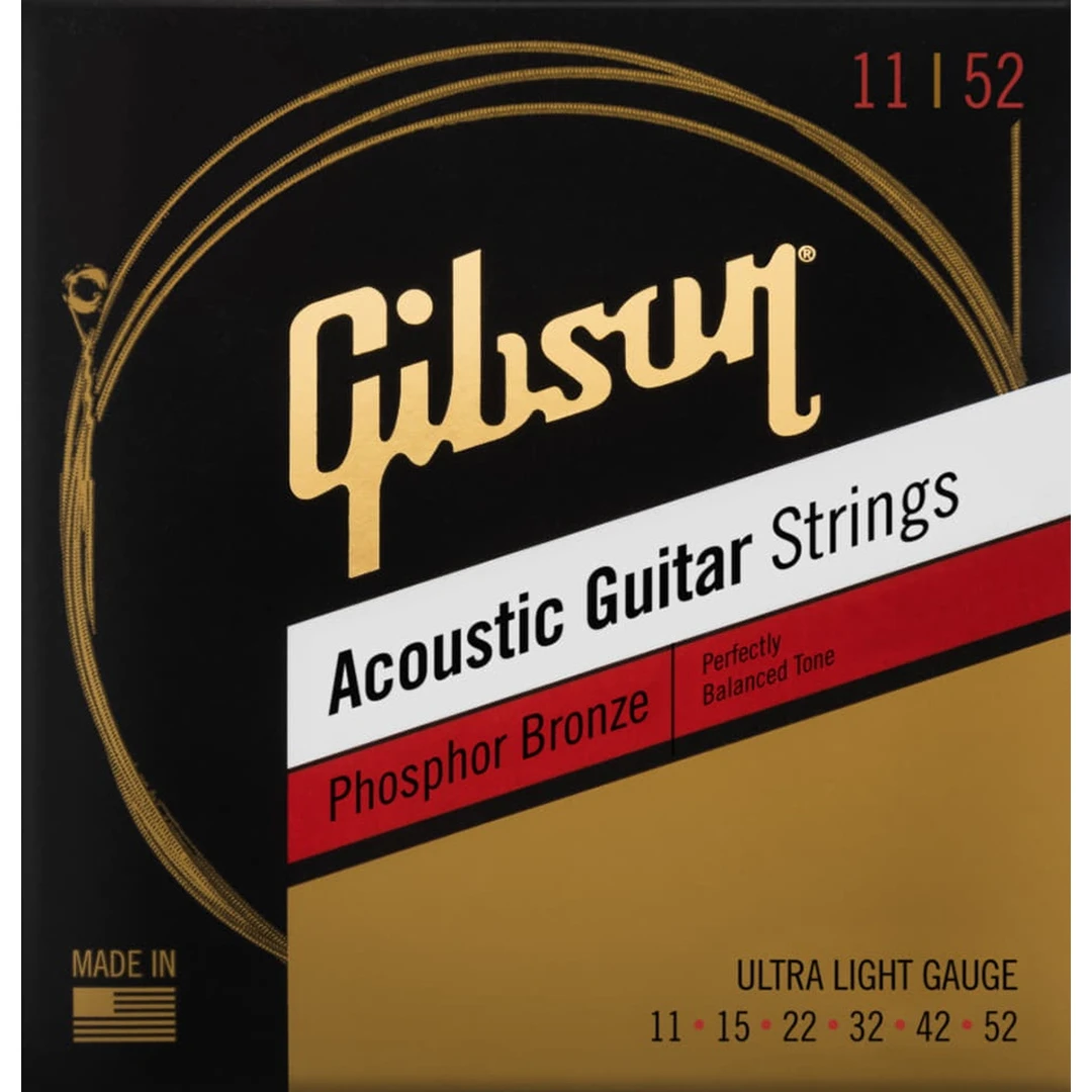 Струны для акустической гитары Gibson SAG-PB11 Phosphor Bronze Ultra-Light 11-52