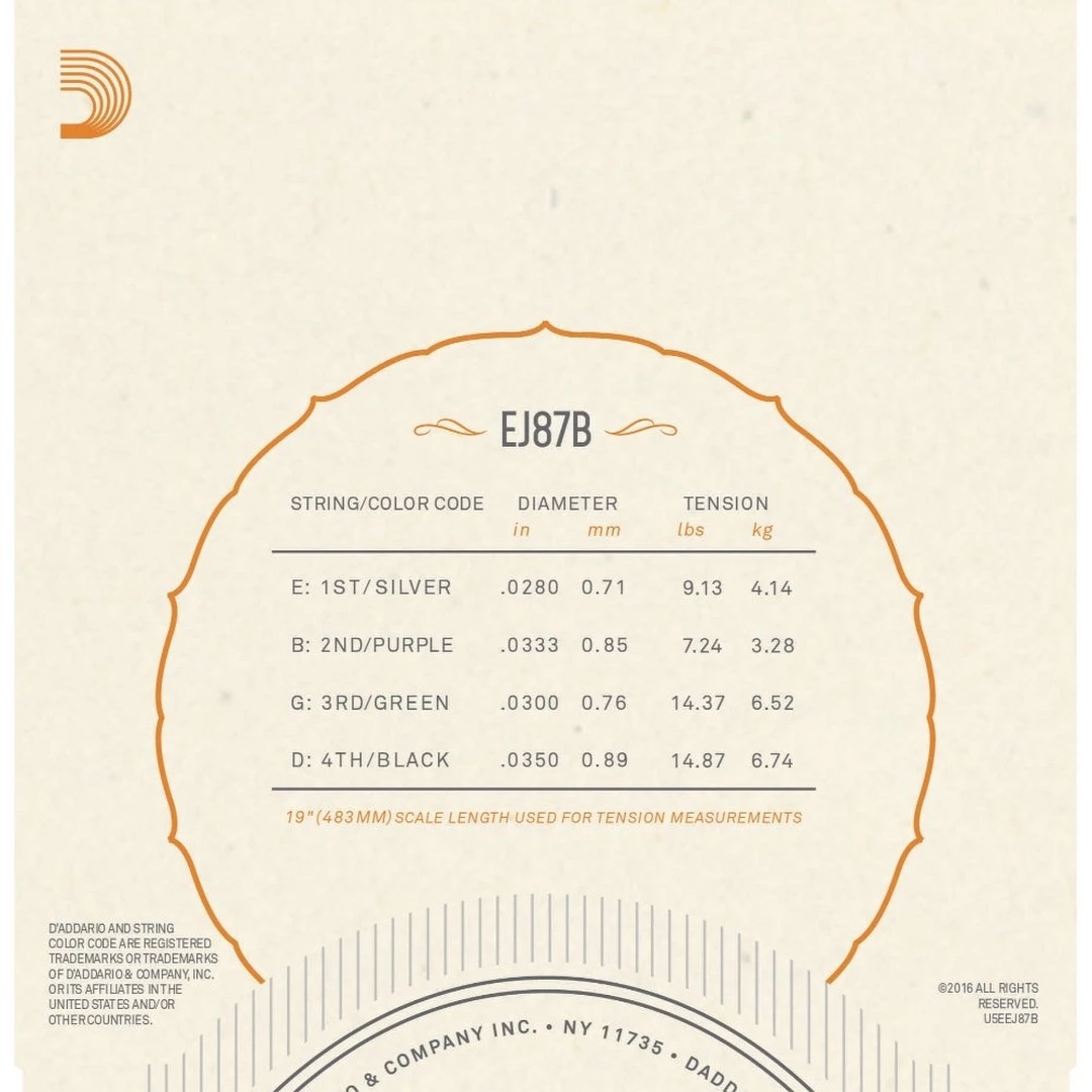 Струны для укулеле D’Addario EJ87B
