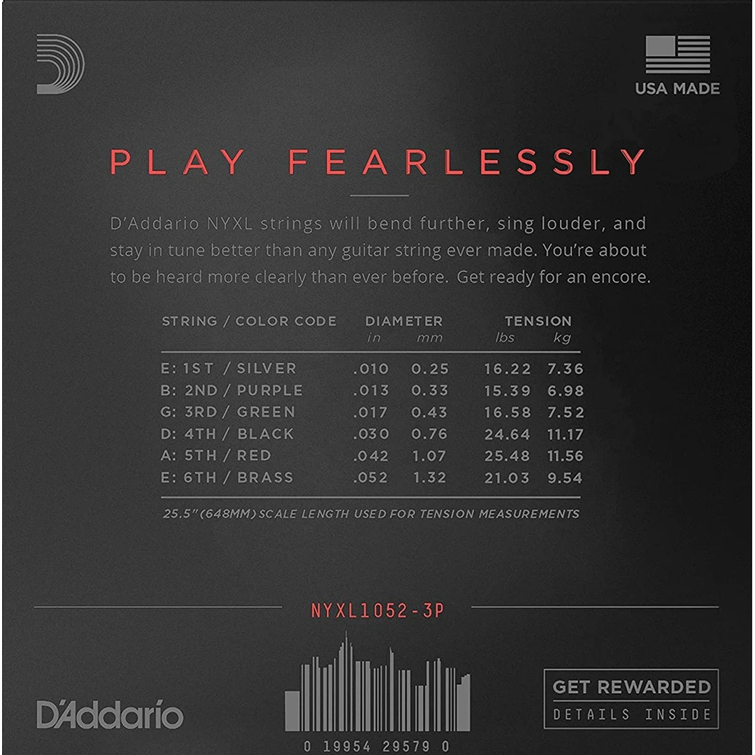 Струны для электрогитары D’Addario NYXL1052-3P 10-52