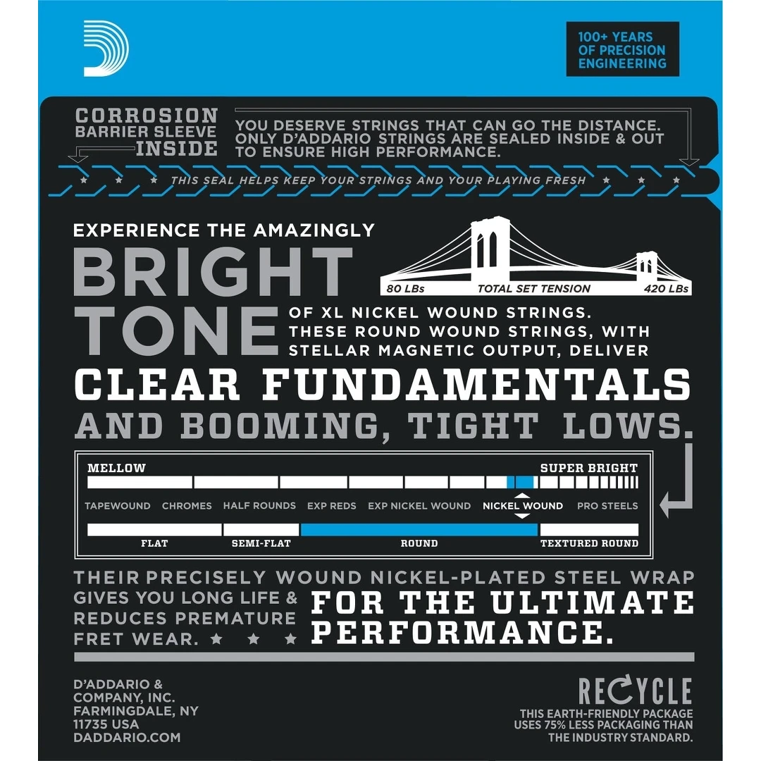 Струны для бас гитар D'Addario EXL230 55-110