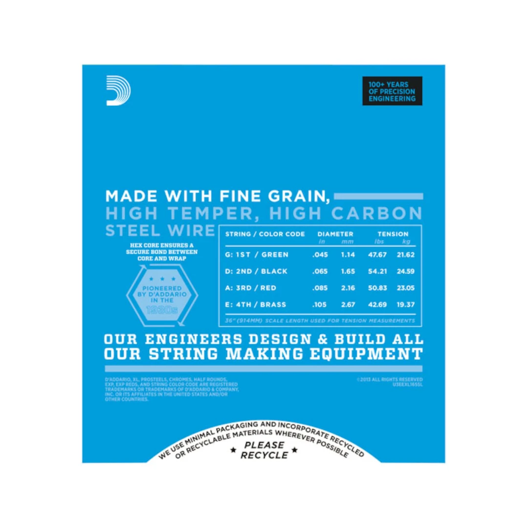 Струны для бас-гитары D'Addario EXL165SL 45-105