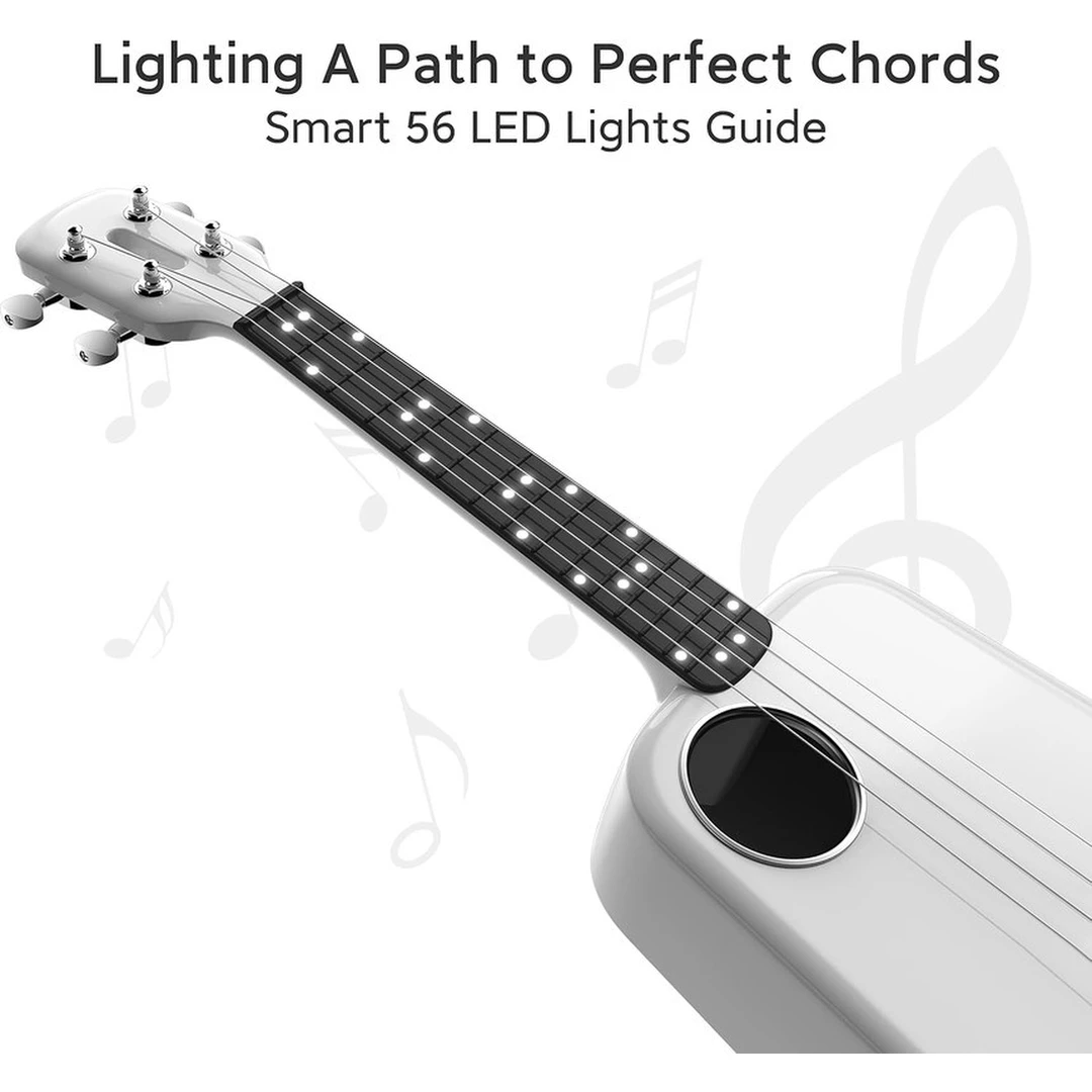 Укулеле PopuMusic Populele 2 Smart Ukulele Carbon Fiber Edition White