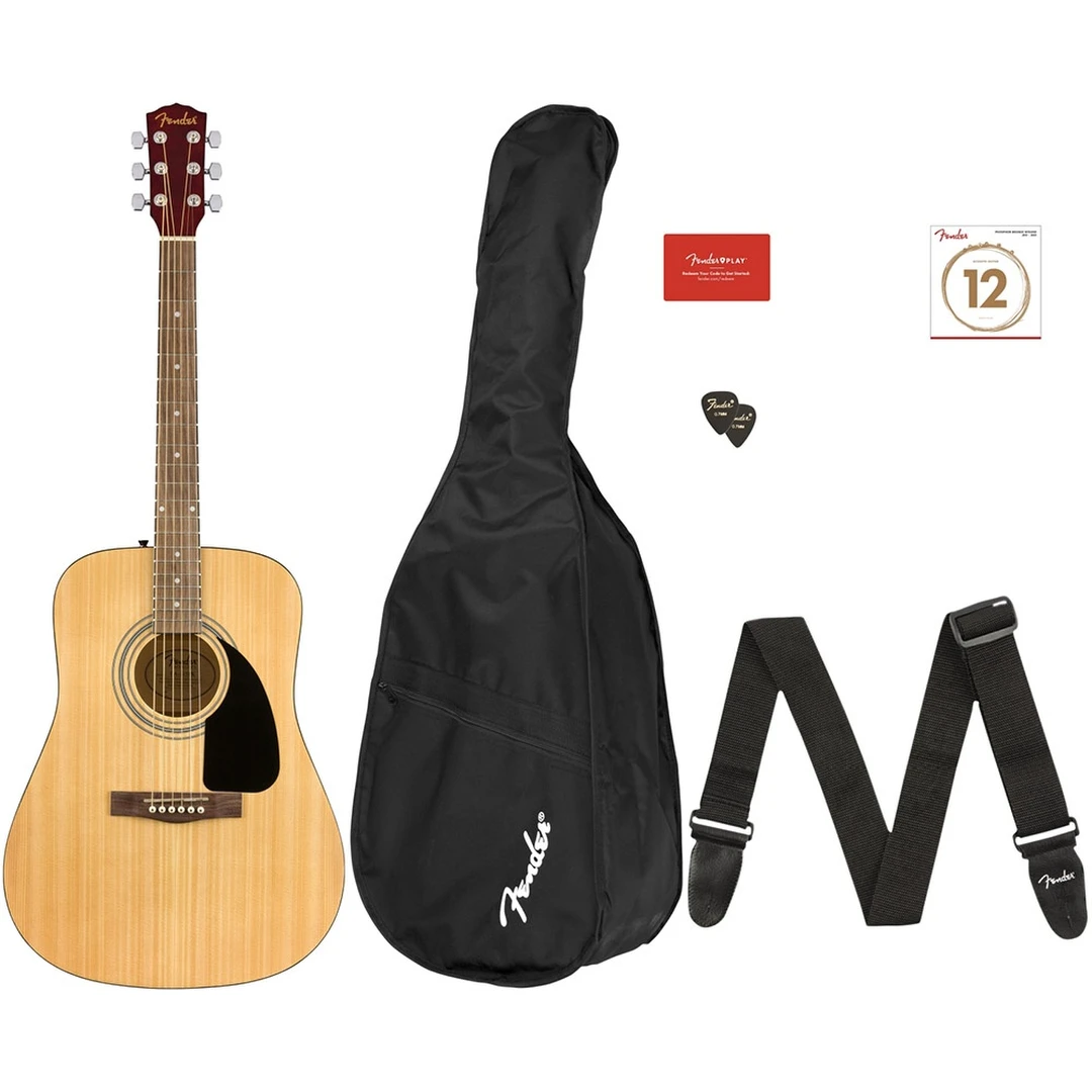 Гитарный набор Fender FA-115 Dreadnought Pack V2 WN Natural
