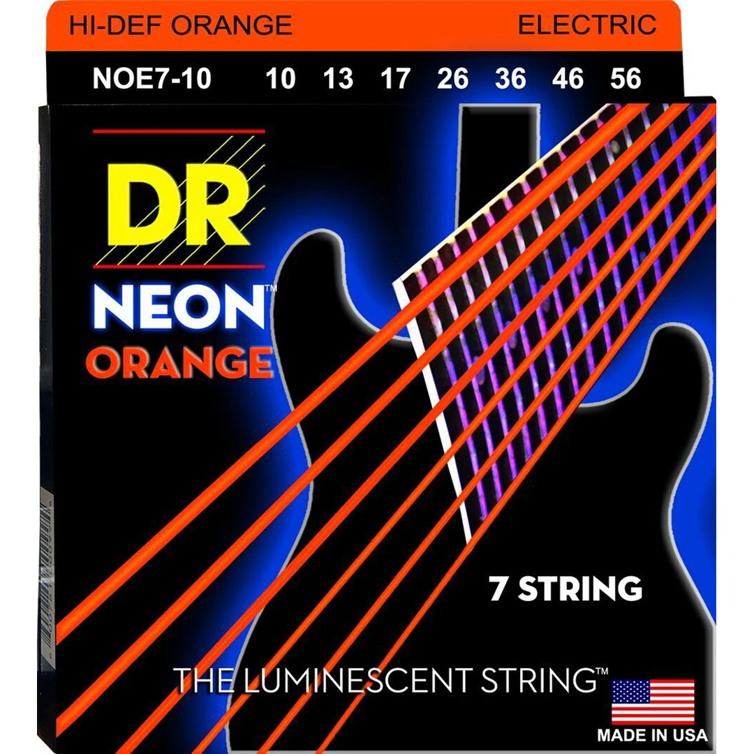 Струны для электрогитары DR Neon NOE7-10 10-56 7-String
