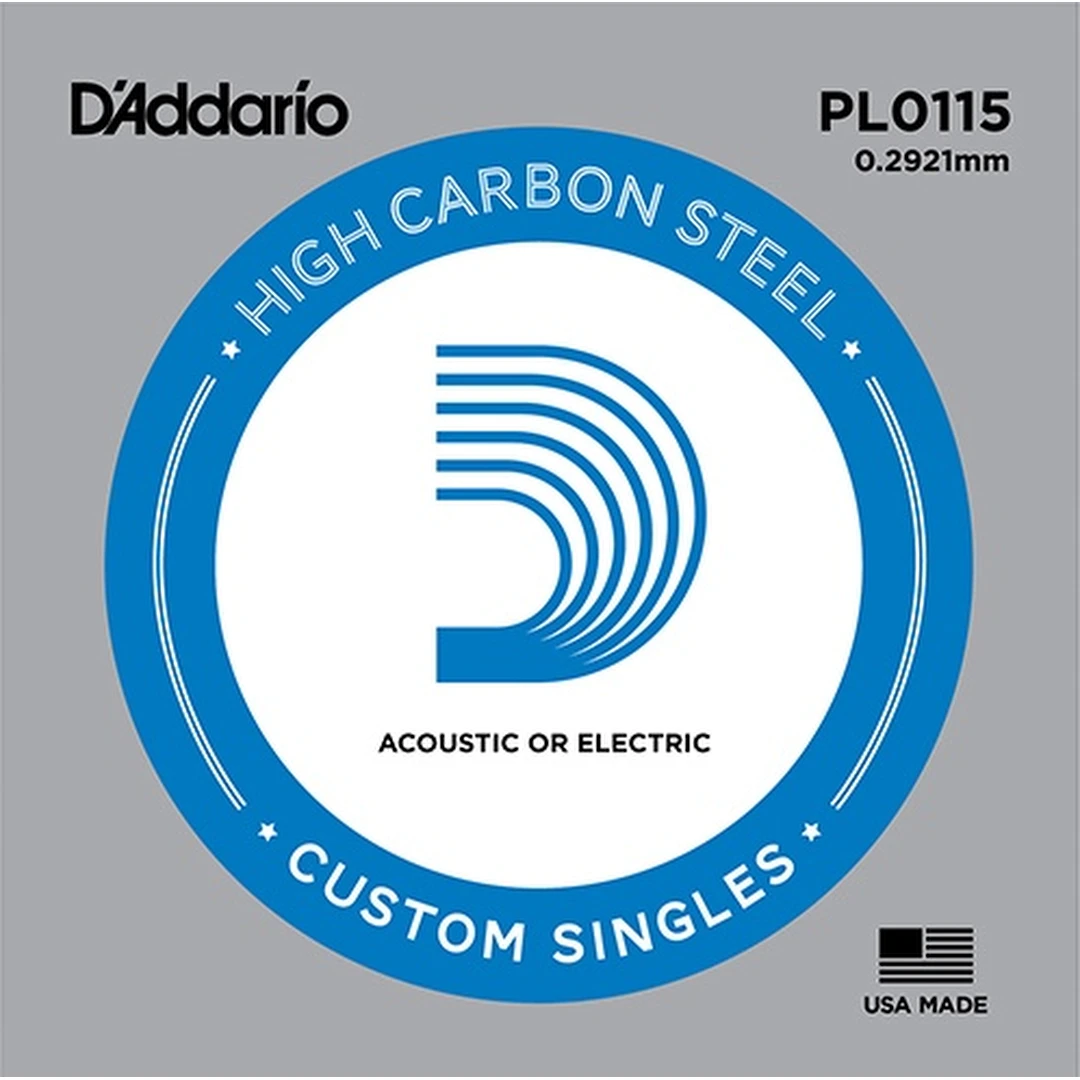 Струна для электрогитары D'Addario PL0115 Plain Steel