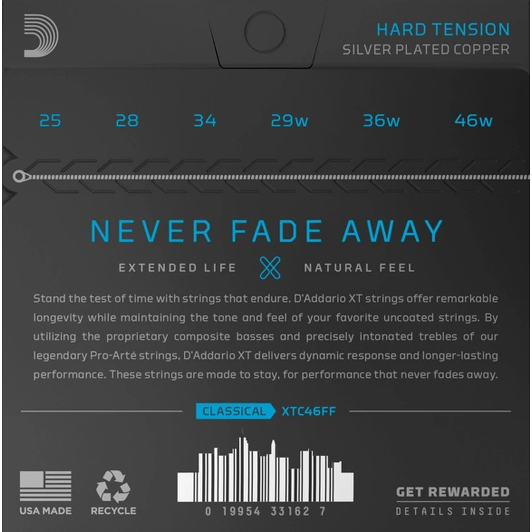 Струны для классической гитары D'Addario XTC46FF