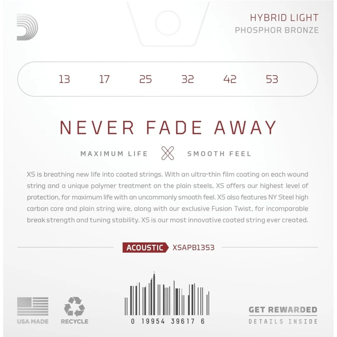 Струны для акустической гитары D'Addario XSAPB1353 13-53