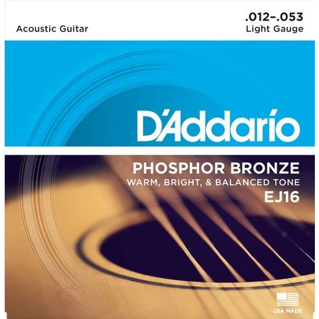 Струны для акустической гитары D'Addario EJ16 12-53