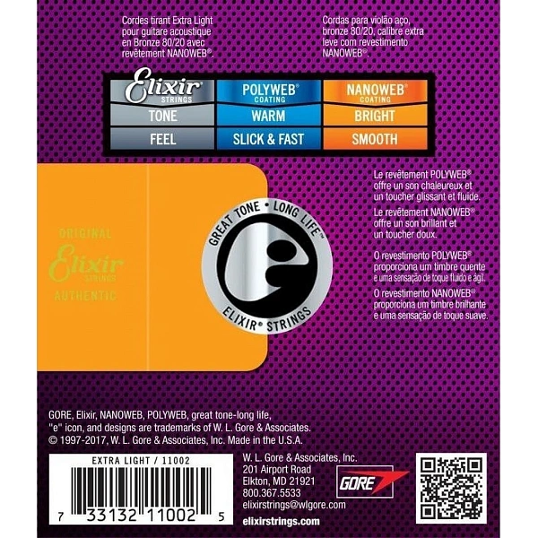 Струны для акустической гитары Elixir 11002 10-47