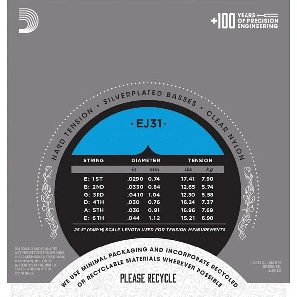 Струны для классической гитары D'Addario EJ31 29-44