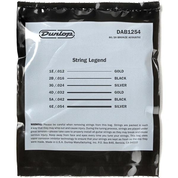 Струны для акустической гитары Dunlop DAB1254 12-54