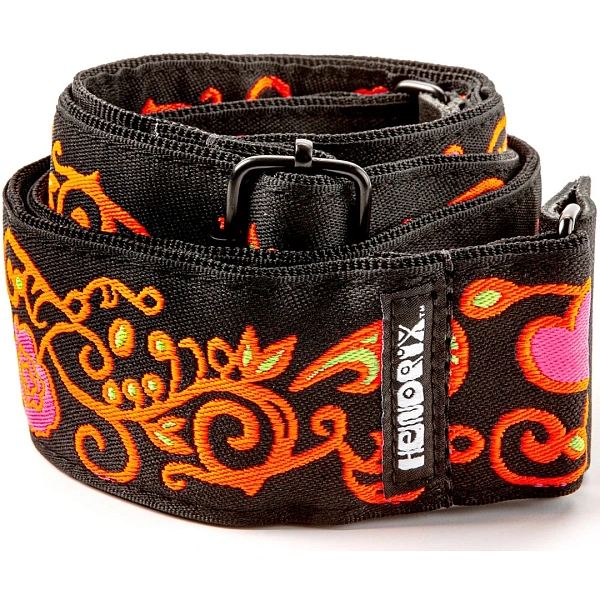 Ремень для гитары Dunlop JH23 Hendrix Blacklight Monterey Orange