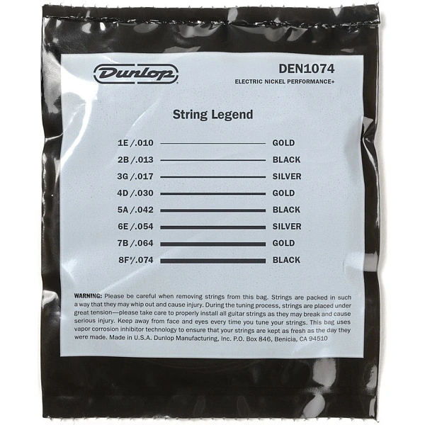 Струны для электрогитары Dunlop DEN10748 10-74