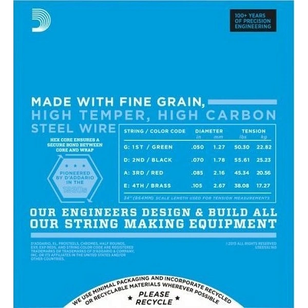 Струны для бас-гитары D’Addario ESXL160 50-105