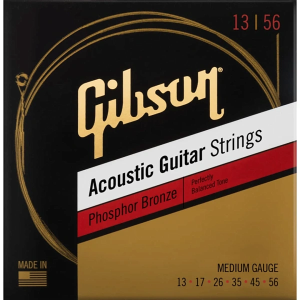 Струны для акустической гитары Gibson SAG-PB13 Phosphor Bronze Medium 13-56