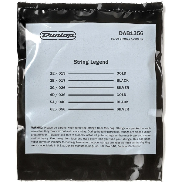 Струны для акустической гитары Dunlop DAB1356 13-56