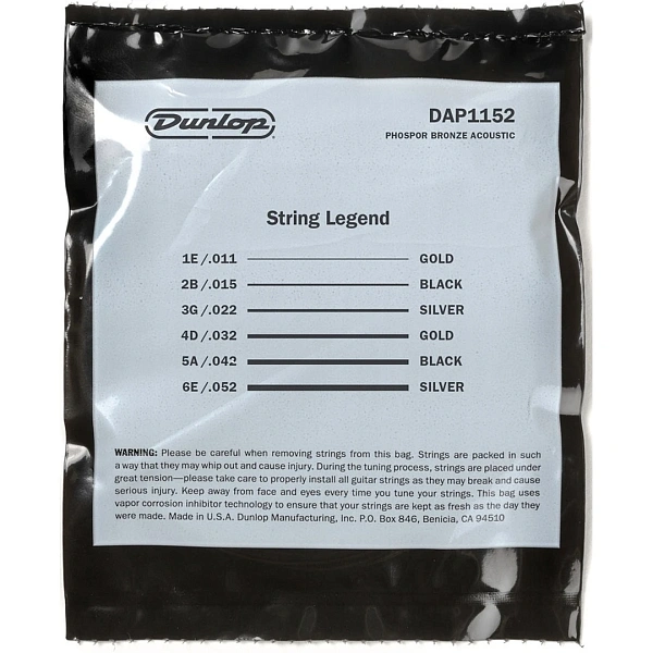 Струны для акустической гитары Dunlop DAP1152 11-52