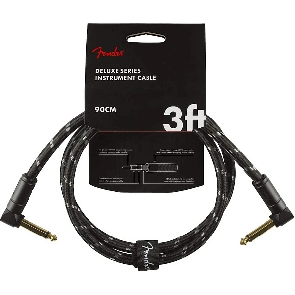 Инструментальный кабель Fender 3″ Deluxe Series Black Tweed