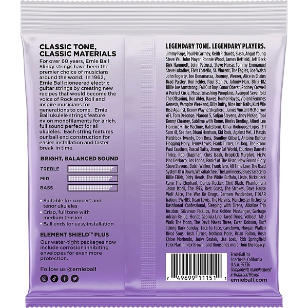 Струны для укулеле Ernie Ball 2327
