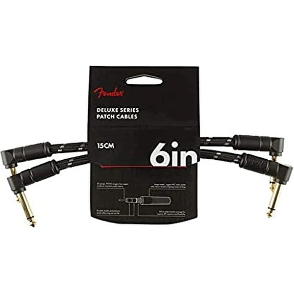 Набор кабелей Fender 6″ Deluxe Series Black Tweed 2-Pack