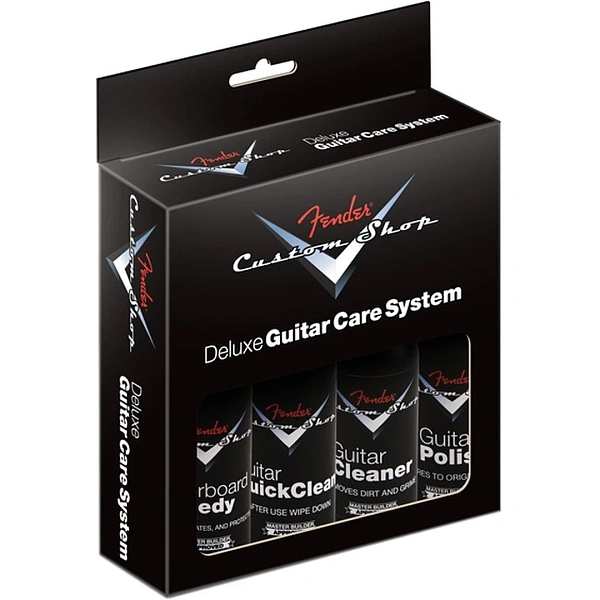 Набор средств по уходу за гитарой Fender Custom Shop Deluxe Guitar Care System 4 Pack Black