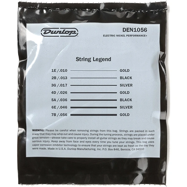 Струны для электрогитары Dunlop DEN10567 10-56