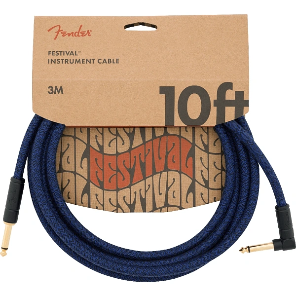 Гитарный кабель Fender Festival 10' Angled Blue Dream