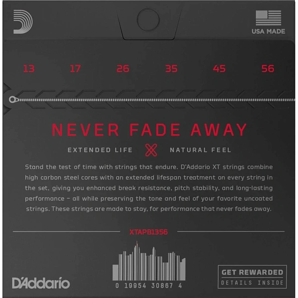 Струны для акустической гитары D'Addario XTABR1356 13-56