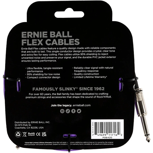 Инструментальный кабель Ernie Ball 6420