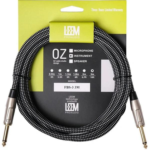 Инструментальный кабель Leem FBS-3 BK/WH