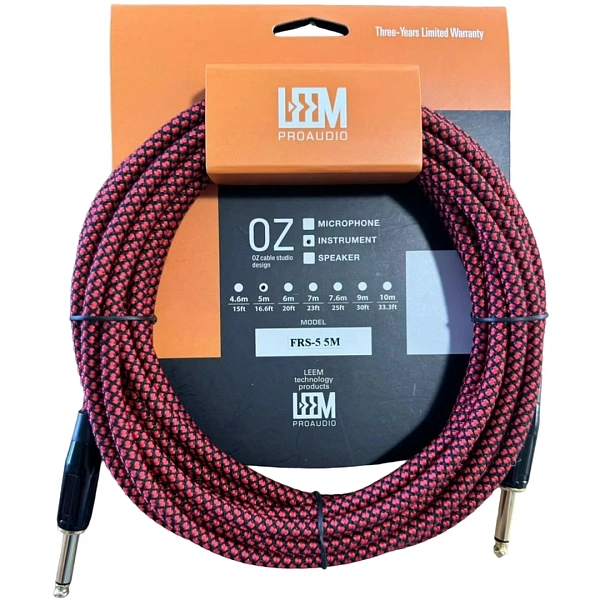 Инструментальный кабель Leem FRS-5 RD/BK