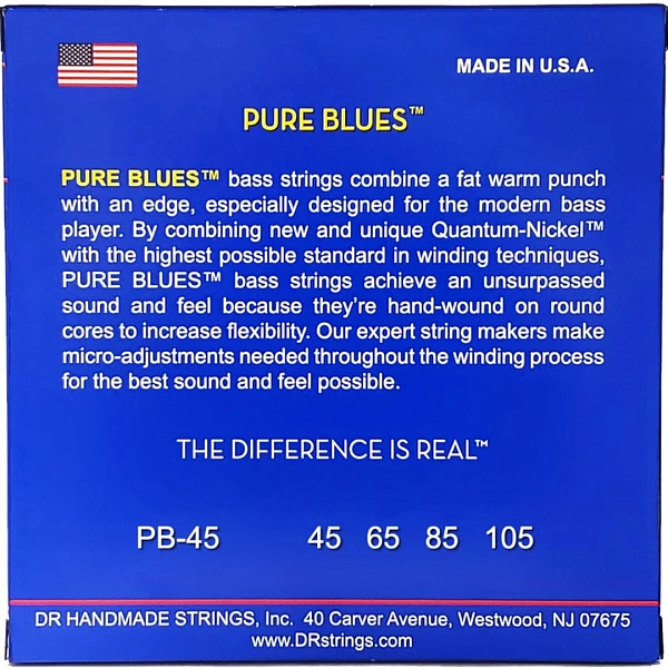 Струны для бас-гитары DR Pure Blues PB5-45 45-125 5-string