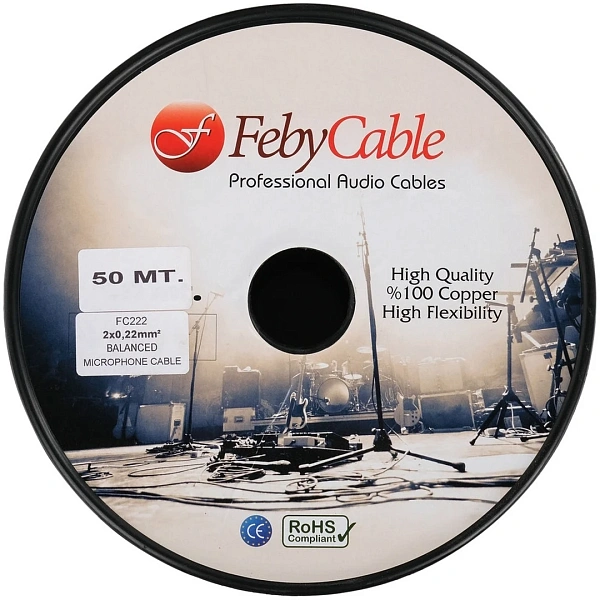 Микрофонный кабель Feby Cable FC222WH-50