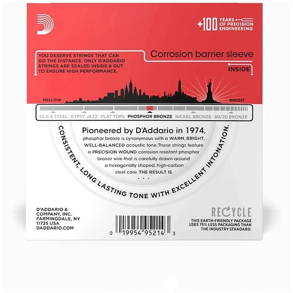 Струны для акустической гитары D'Addario EJ17-10P 13-56