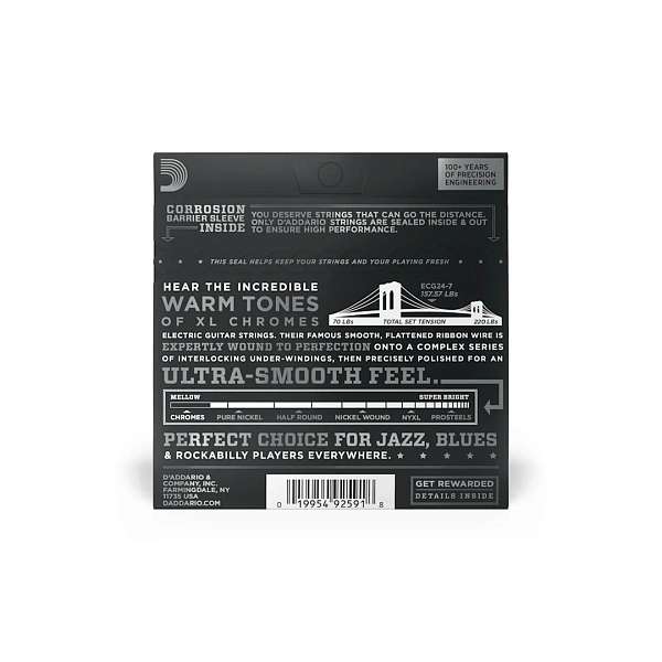 Струны для электрогитары D’Addario ECG24-7 11-65